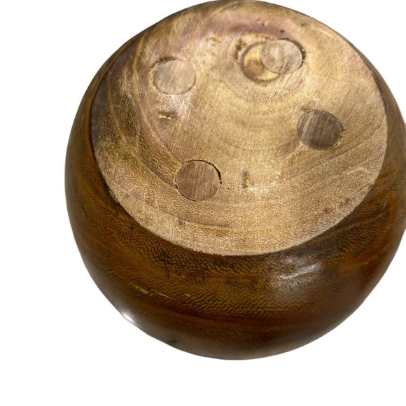 Vintage Hand Turned Wooden Vase 10" Tall MCM Rustic - Picture 4 of 4